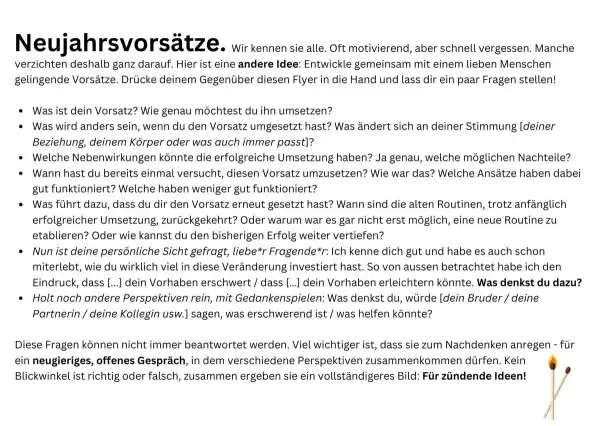 25% | Überraschung | Kalkulation | Neujahrsvorsätze | Danke!