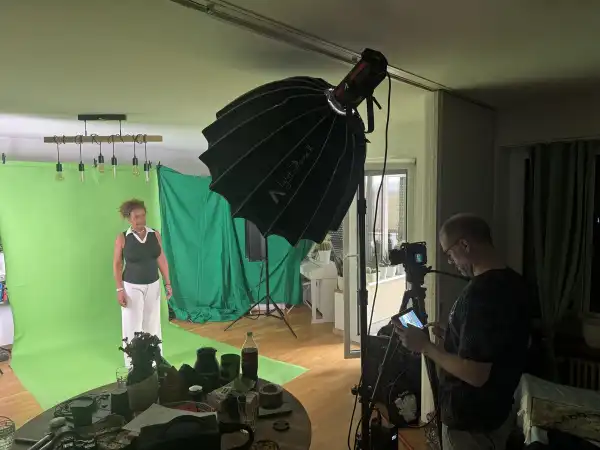 Day 2: Filming the video projections for the stage performance.