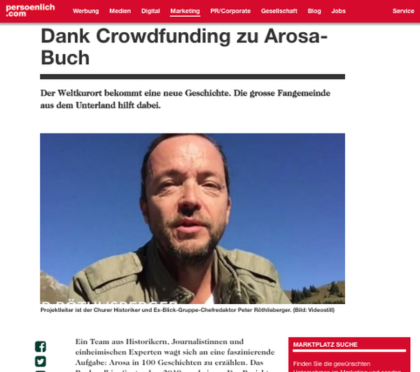 Arosa-Crowdfunding in den Medien!
